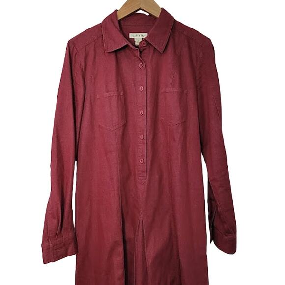 Orvis - Maroon Button front dress- size medium - Picture 2 of 8